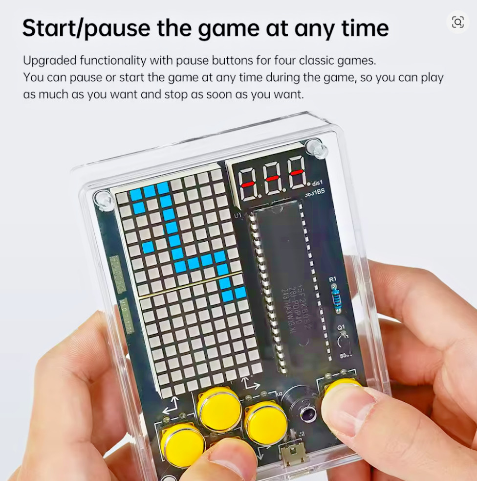 DIY Pixel Game Console Kit – Retro 7-in-1 Electronic Games