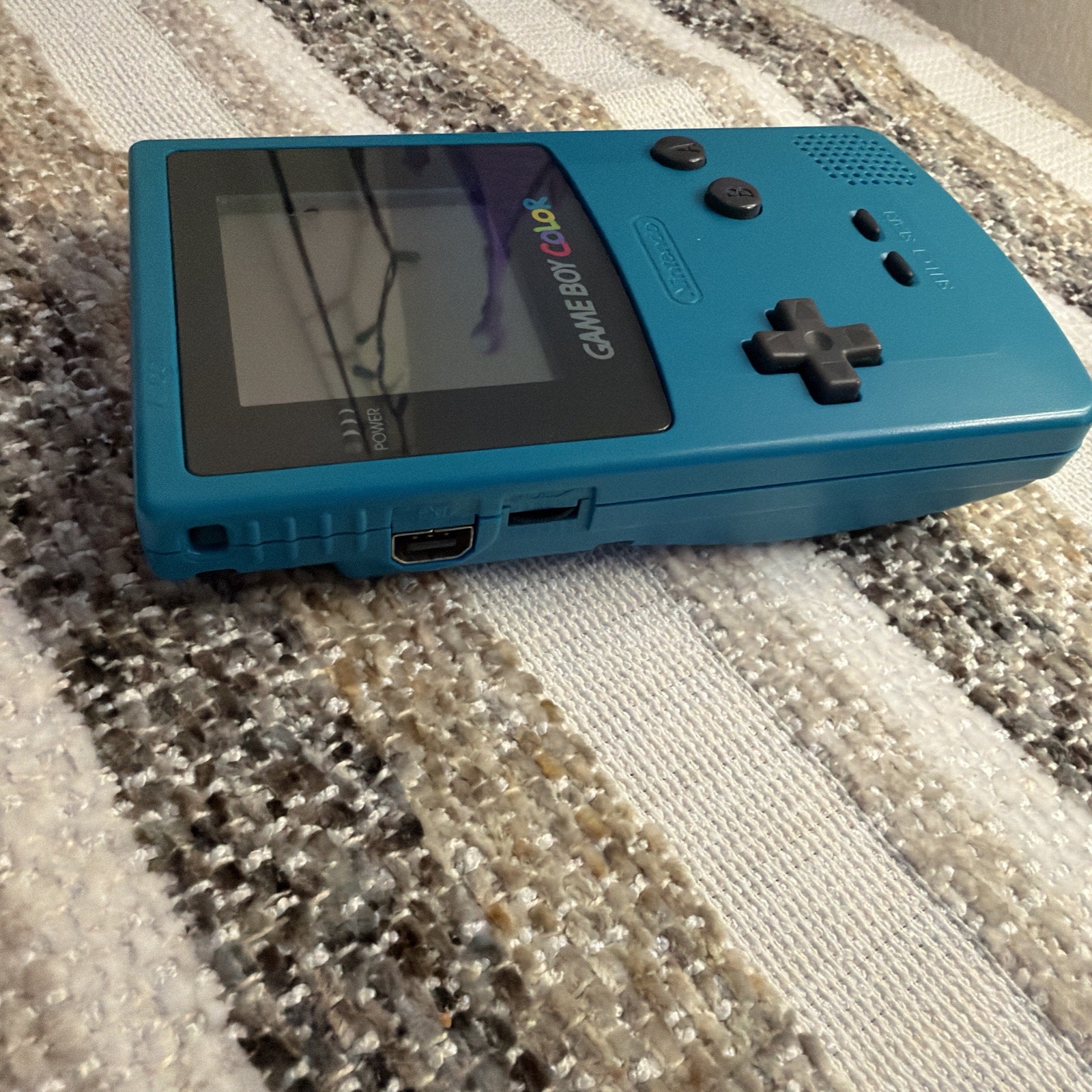 Nintendo Game Boy Color Game Console – Teal – CGB-001 w/ Tetris Cartridge Bundle