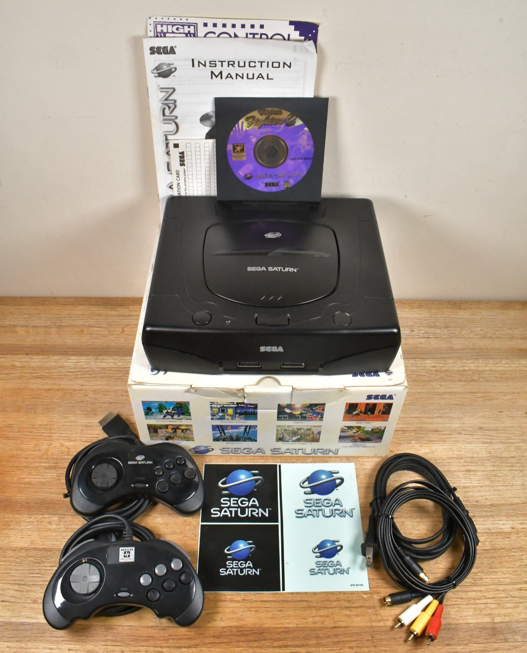 Sega Saturn System Console in Retail Box + 2 Controllers AV & Power Cables