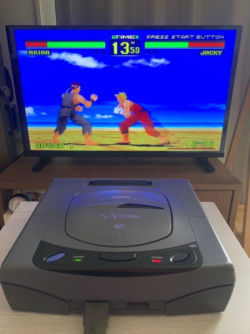 Victor V Saturn JVC RG-JX2 Video Console System Sega with 3Games Tested