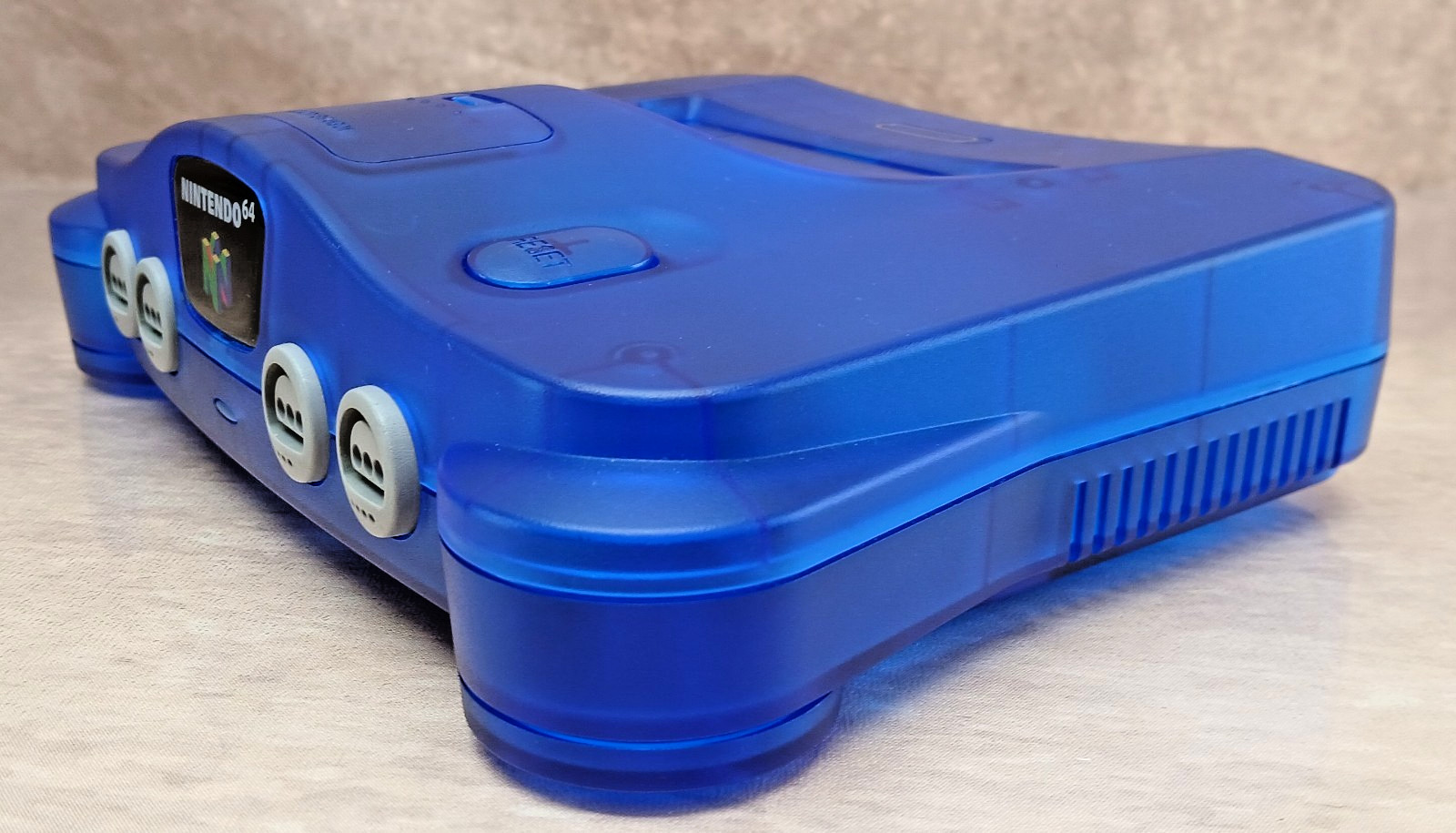 Nintendo 64 Clear Blue Re-Shell Console Bundle OEM Controller Cords