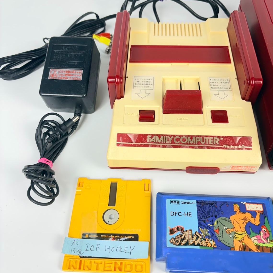 Nintendo Famicom HVC-001 AV Mod Console + Disk System & Games | Tested NTSC-J