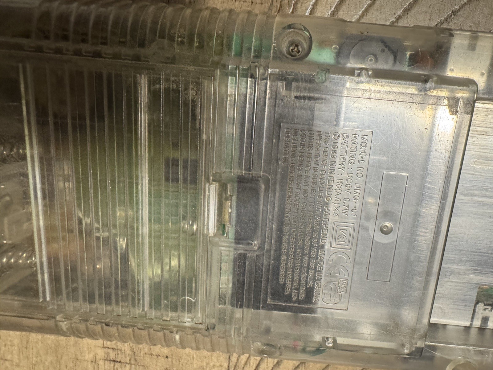 Nintendo Game Boy Transparent Clear Classic Handheld Console *TESTED WORKING *