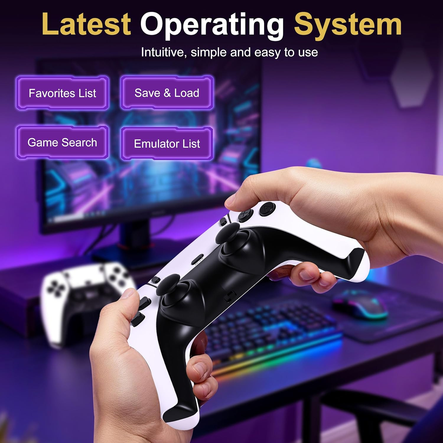 2026 Retro Gaming Console with 20K+ Games, 4K HDMI, Dual Controllers, 64GB