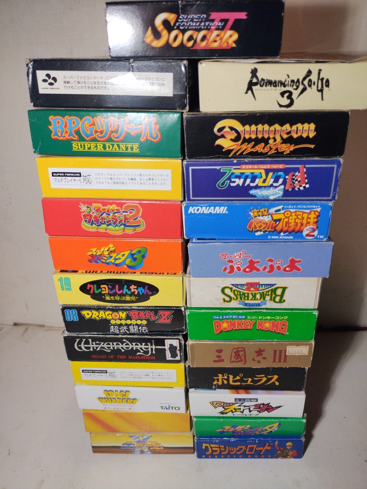 25 Nintendo Super Famicom Games w Boxes Many Complete
