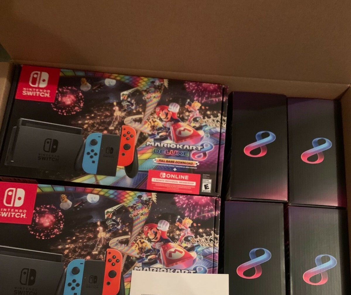 Nintendo Switch Console Mario Kart 8 Deluxe Bundle Neon Blue/Red 🚚+3 Mo Online 