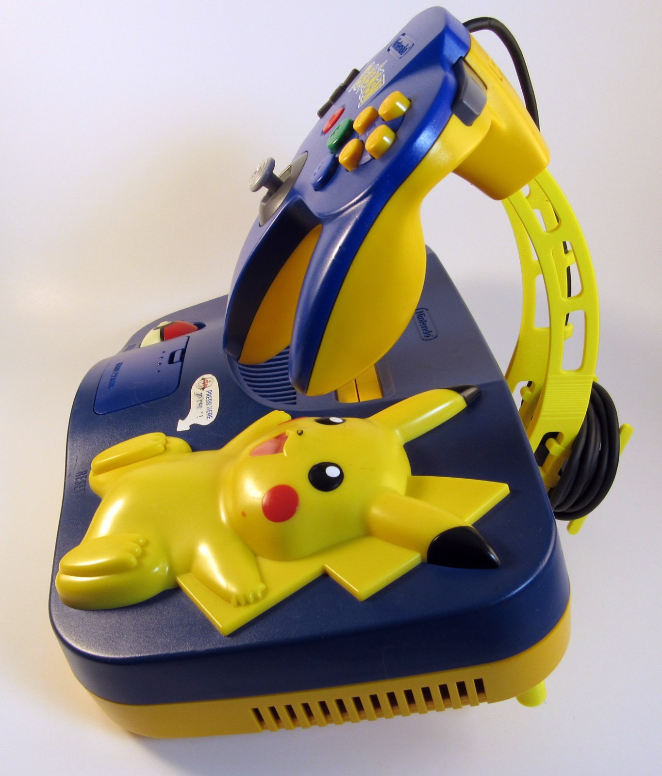 Nintendo 64 Pokemon Edition – Blue/Yellow – New Caps – Display Stand