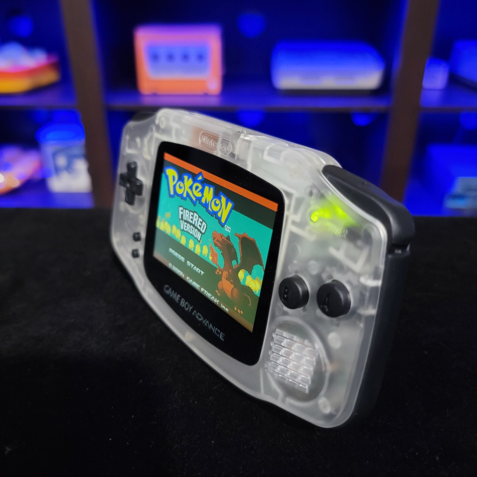 Clear Game Boy Advance GBA iPS Backlit LCD Usb-C 1800 mAh Rechargeable Battery