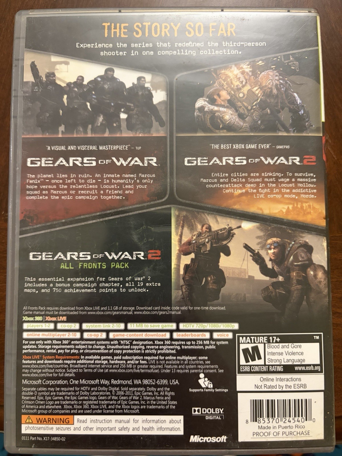 Limited Edition Gears of War 3 320GB Xbox 360 with Box, Game Guide, & Triple PAC