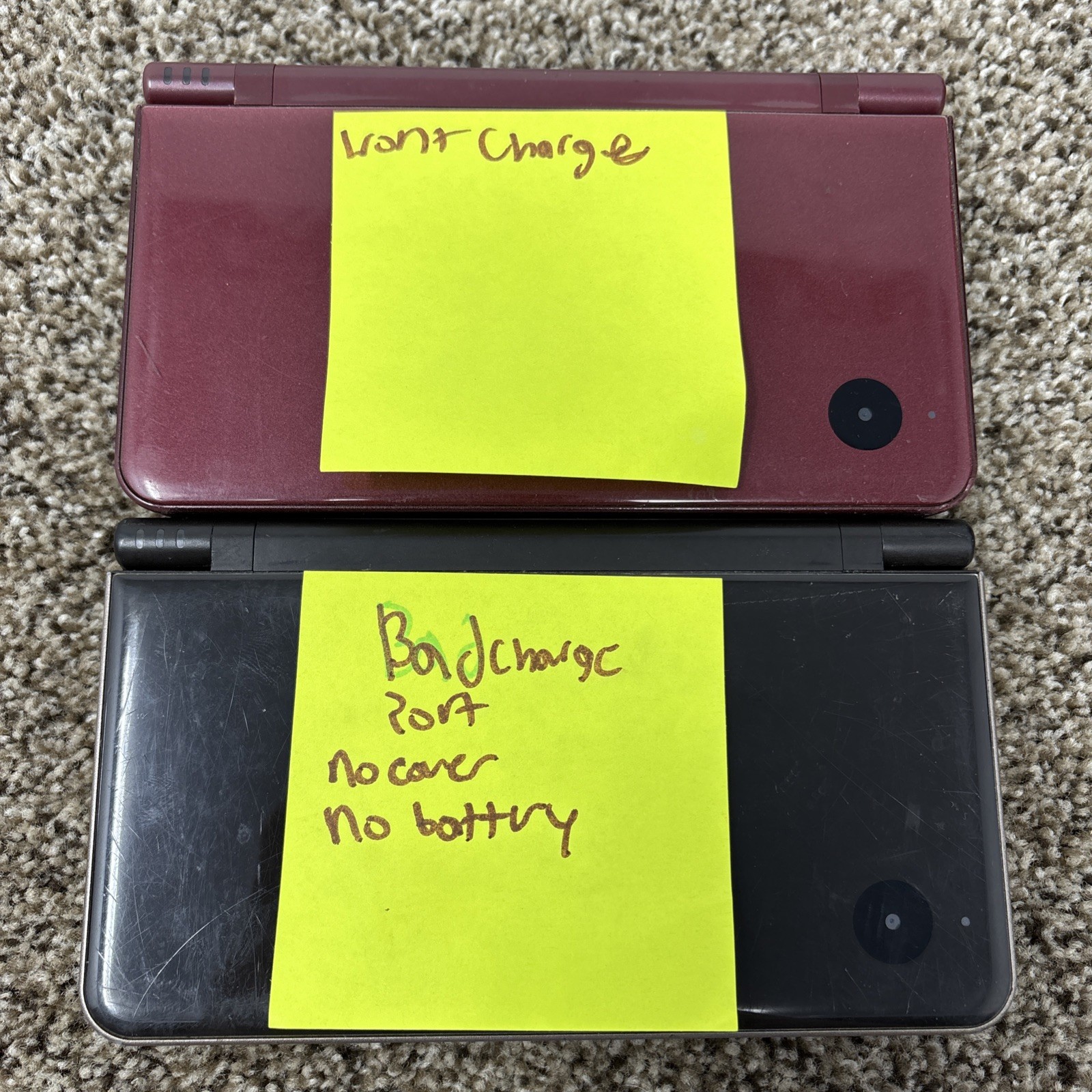 Nintendo DSi XL Handheld Console System Lot Of 2 FOR PARTS OR REPAIR