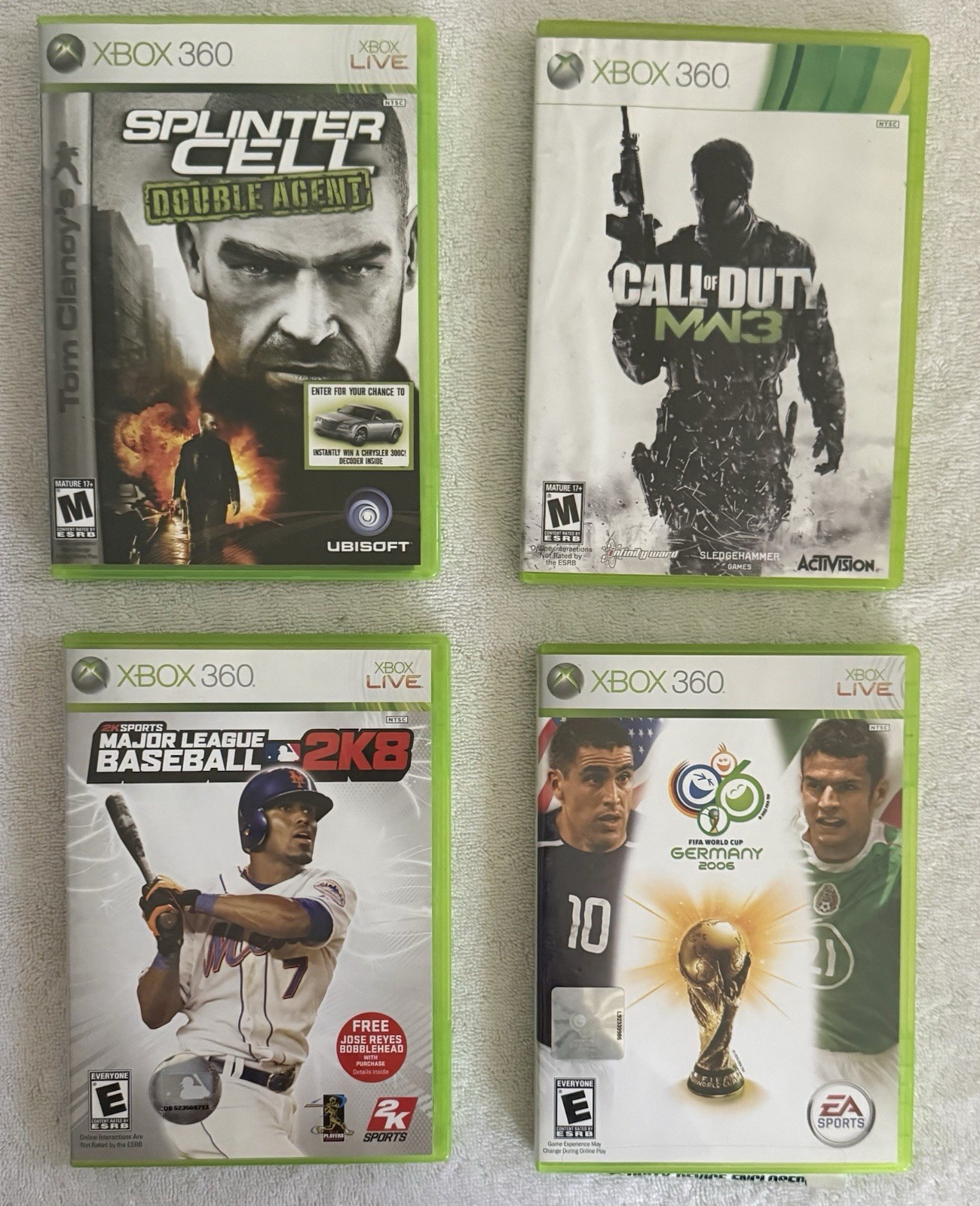 Microsoft XBox 360 S Slim 250GB Black Game Console 1439 Bundle W/ 4 Games Tested