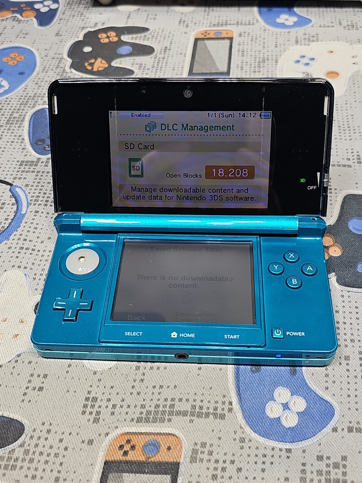 Nintendo 3DS Aqua Blue Handheld Handheld Console System CTR-001 PACKAGE DEAL