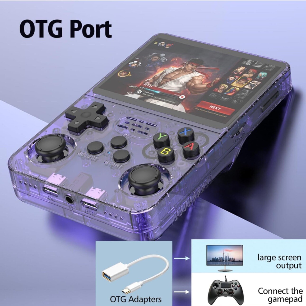 128GB R36XX Handheld Video Game Console Linux System 3.5 Inch IPS Screen