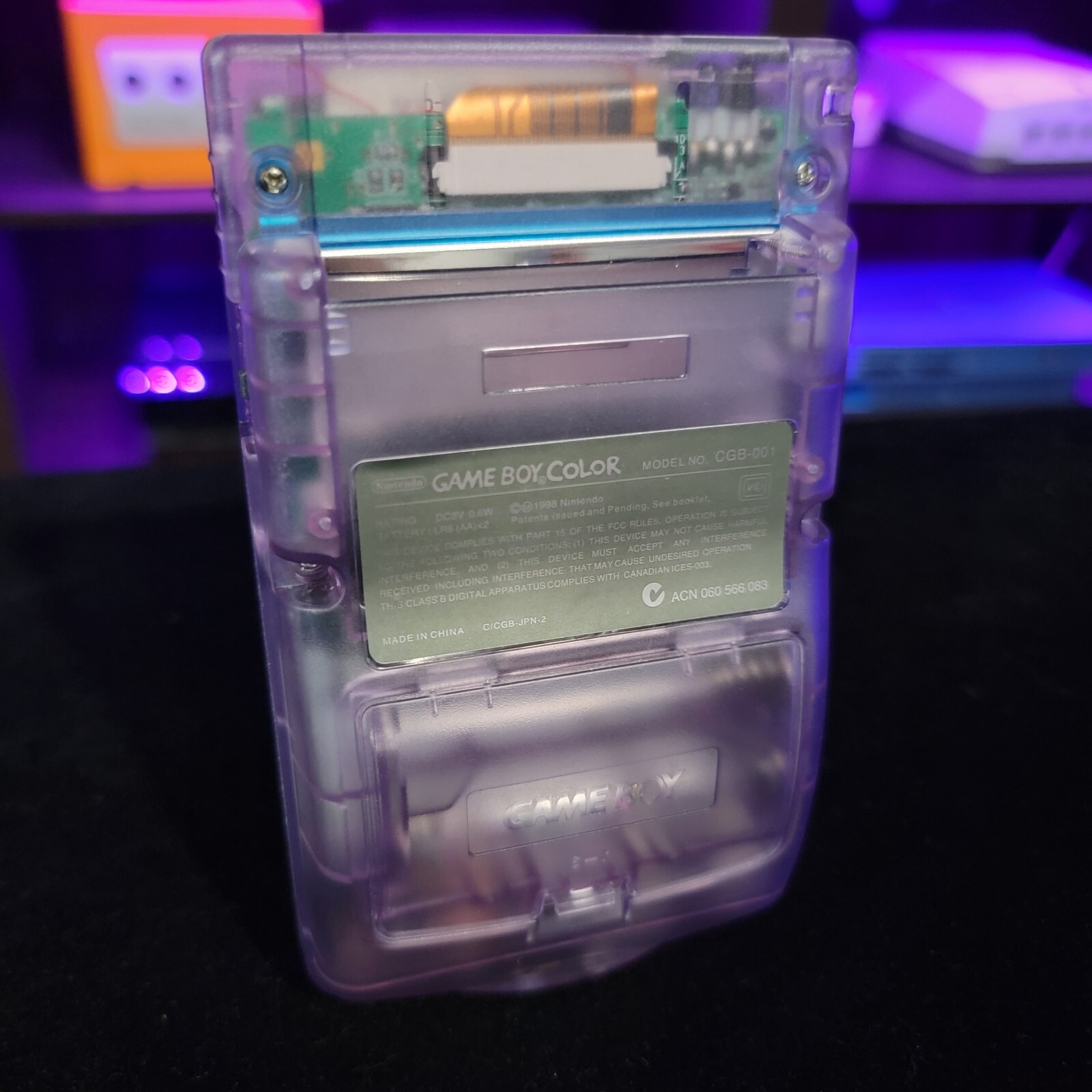 Atomic Purple Gameboy Color IPS Console Backlit LCD Screen GBC Game Boy