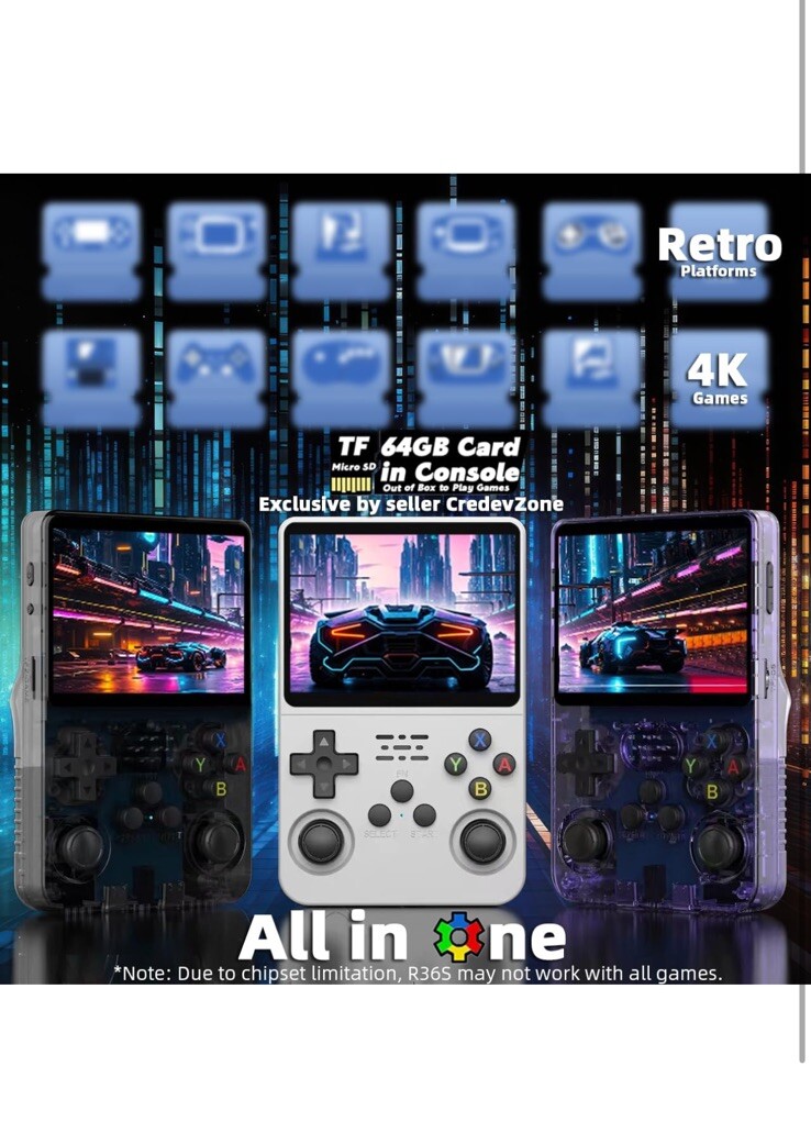 Open Source R36S Retro Handheld Video Game Console Linux System 3.5 Inch IPS Scr