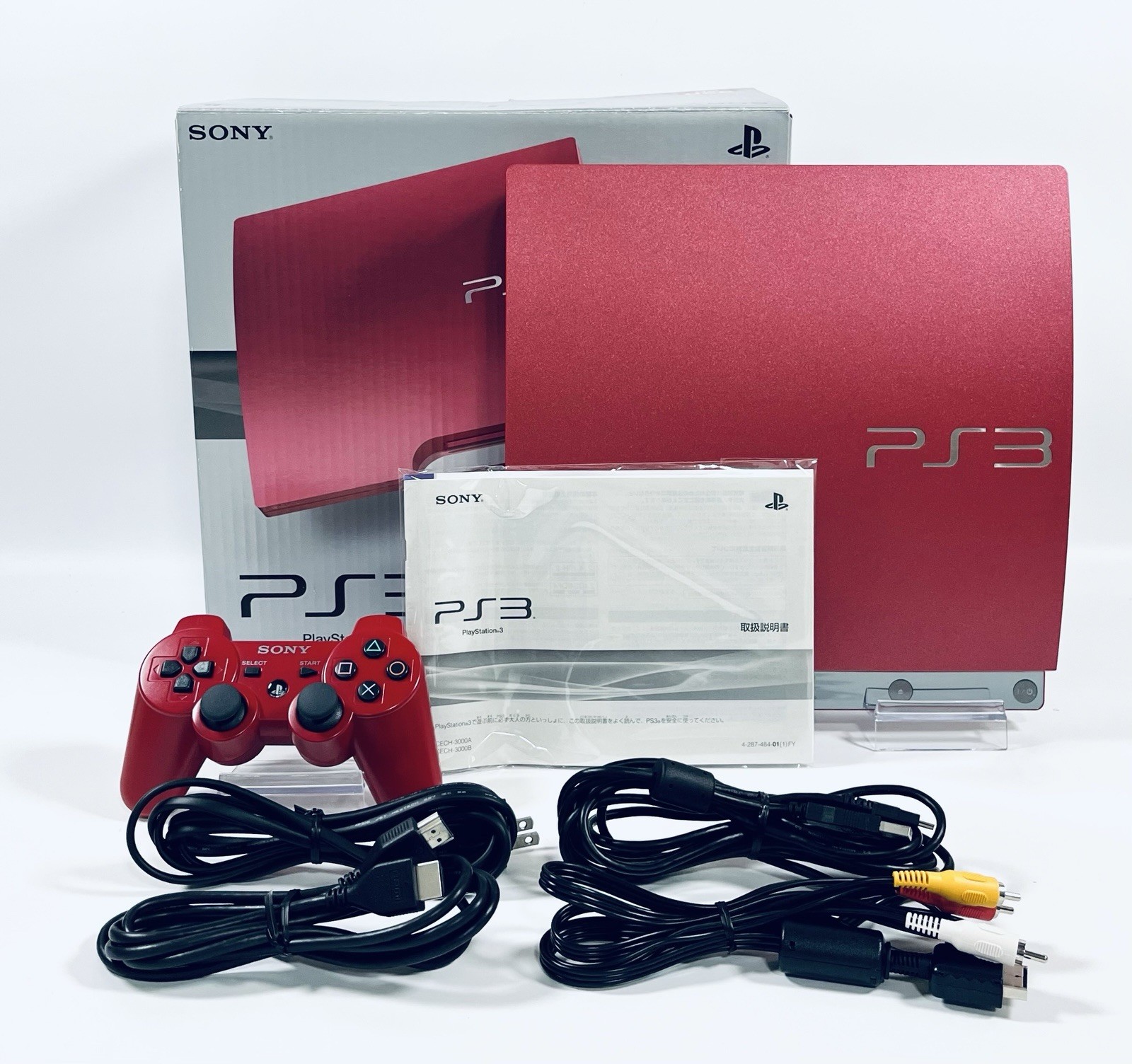 🎮❤️ Sony PS3 Scarlet Red 320GB CECH-3000B Limited Color Boxed Tested Japan🎮❤️