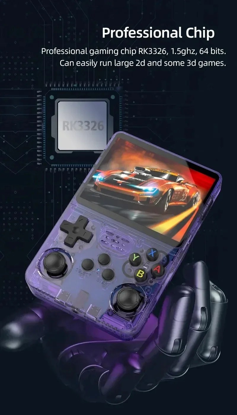 128GB, R36S Retro Handheld Video Game Console 20000 Games 3.5 Inch IPS Scree