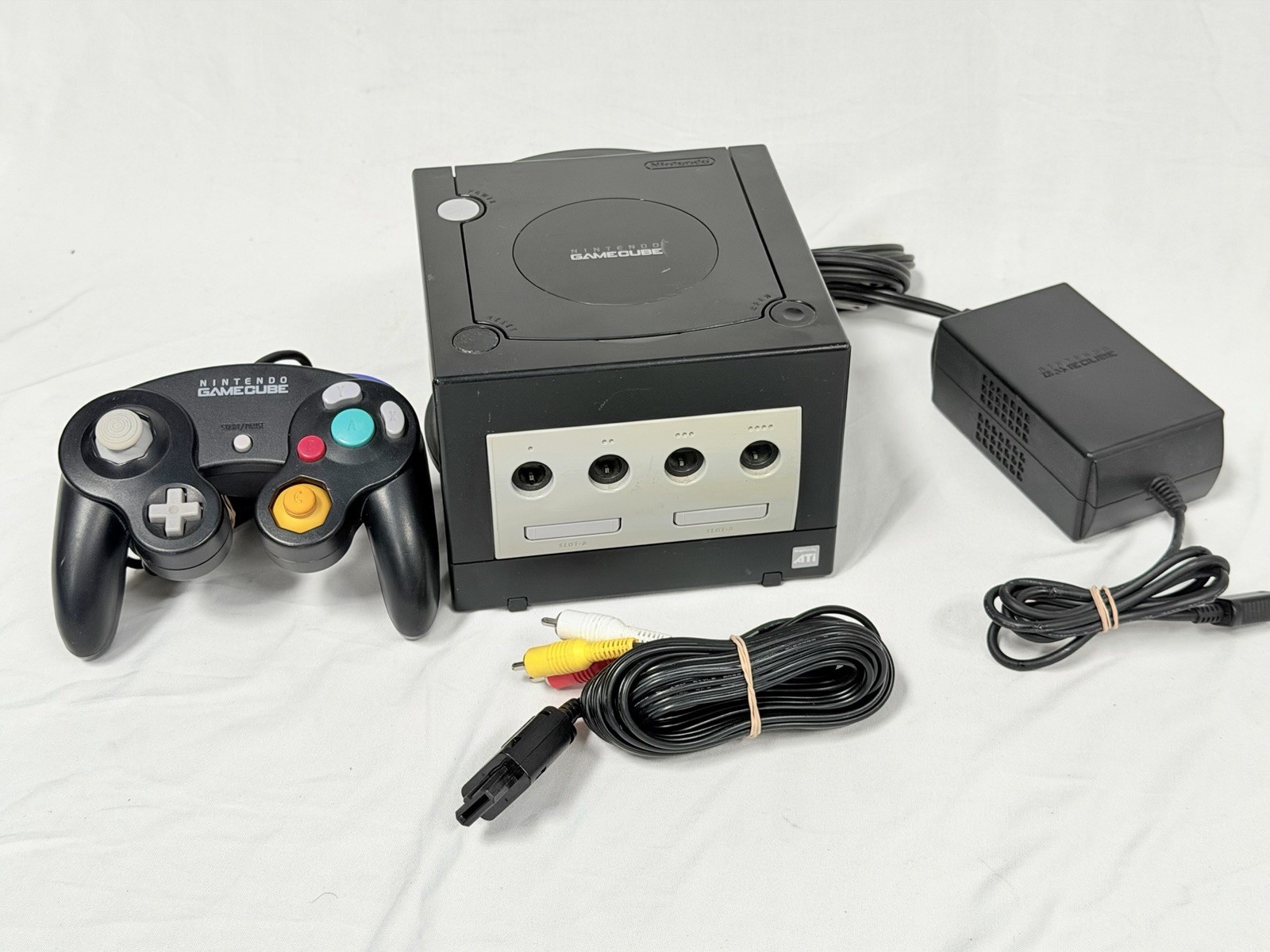 Nintendo GameCube Console Bundle Tested Works OEM Controller Cables DOL-001