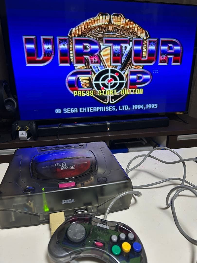 Sega Saturn SS Clear Skeleton Black Limited console Tested Working s2295M