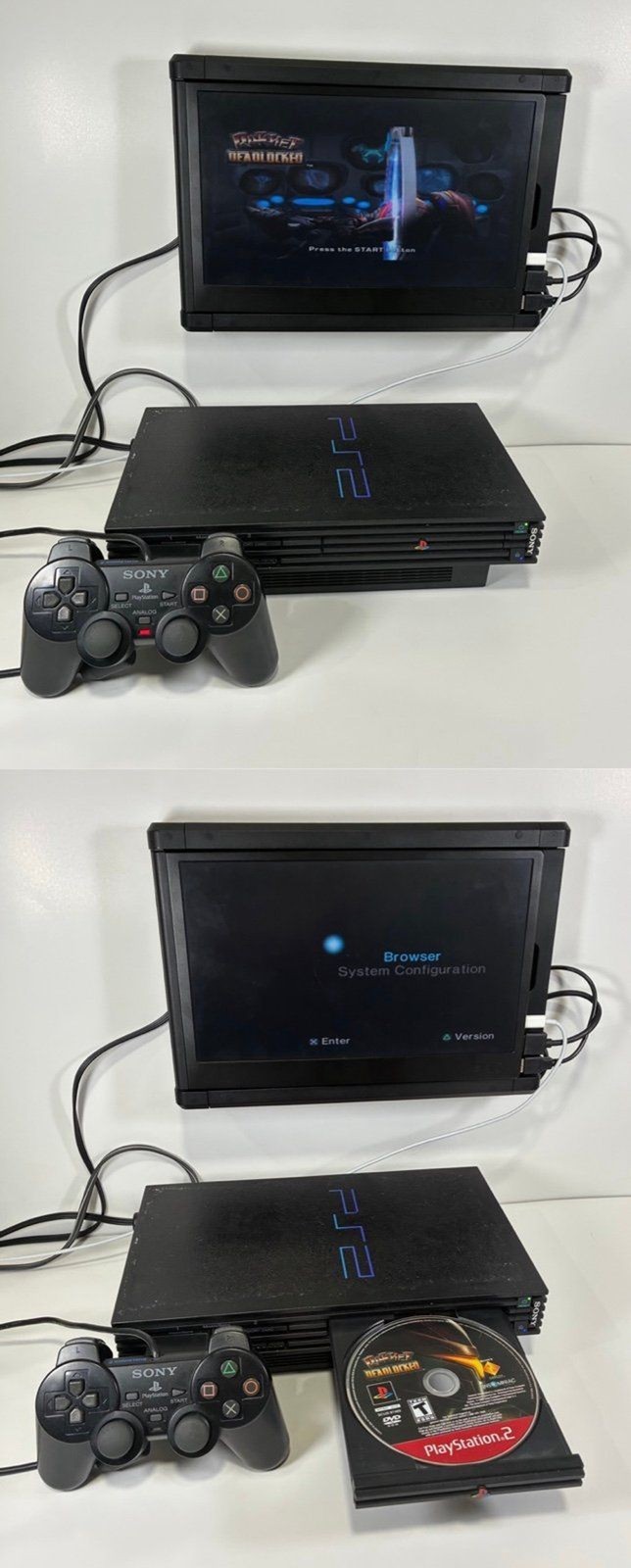 PlayStation 2/PS2 Fat Console with 8MB Memory Card, Controller & Cables (Tested)