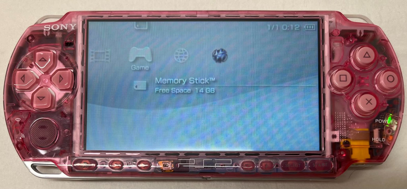 PSP3000 Clear Pink / IPS Screen / Battery / Sony Charger / Region Free / 32GB