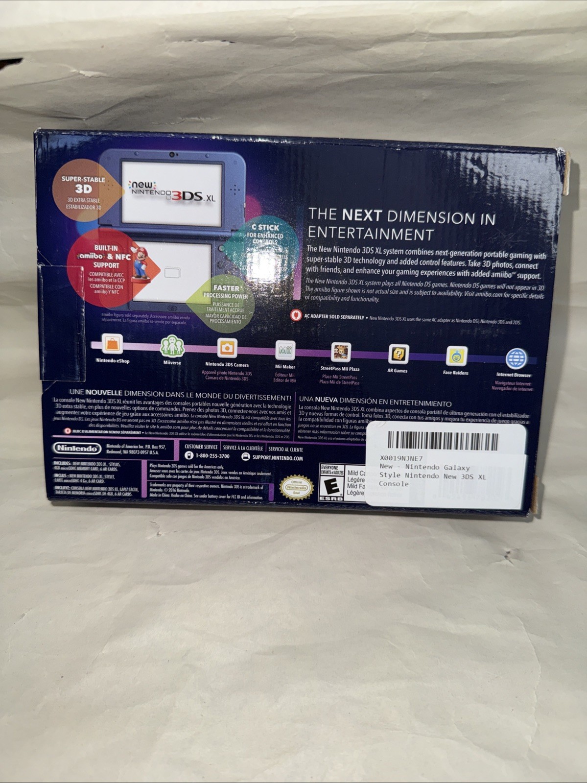 Nintendo New 3DS XL New Galaxy Style Purple/Black Wi-Fi NFC Handheld System New