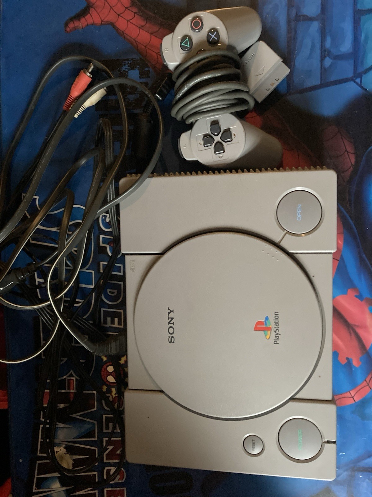 Sony PS1 Console (SCPH-5501) W/ Power cord, Video Cable And Controller TESTED