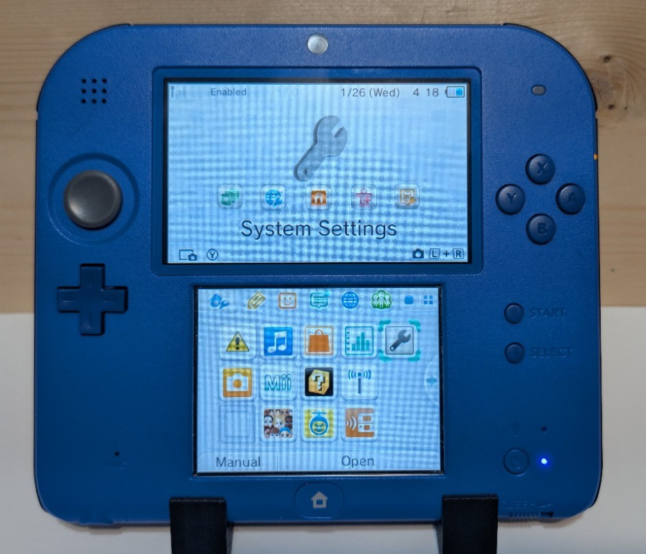 Nintendo 2DS Blue US Version W/Cable *Tested*