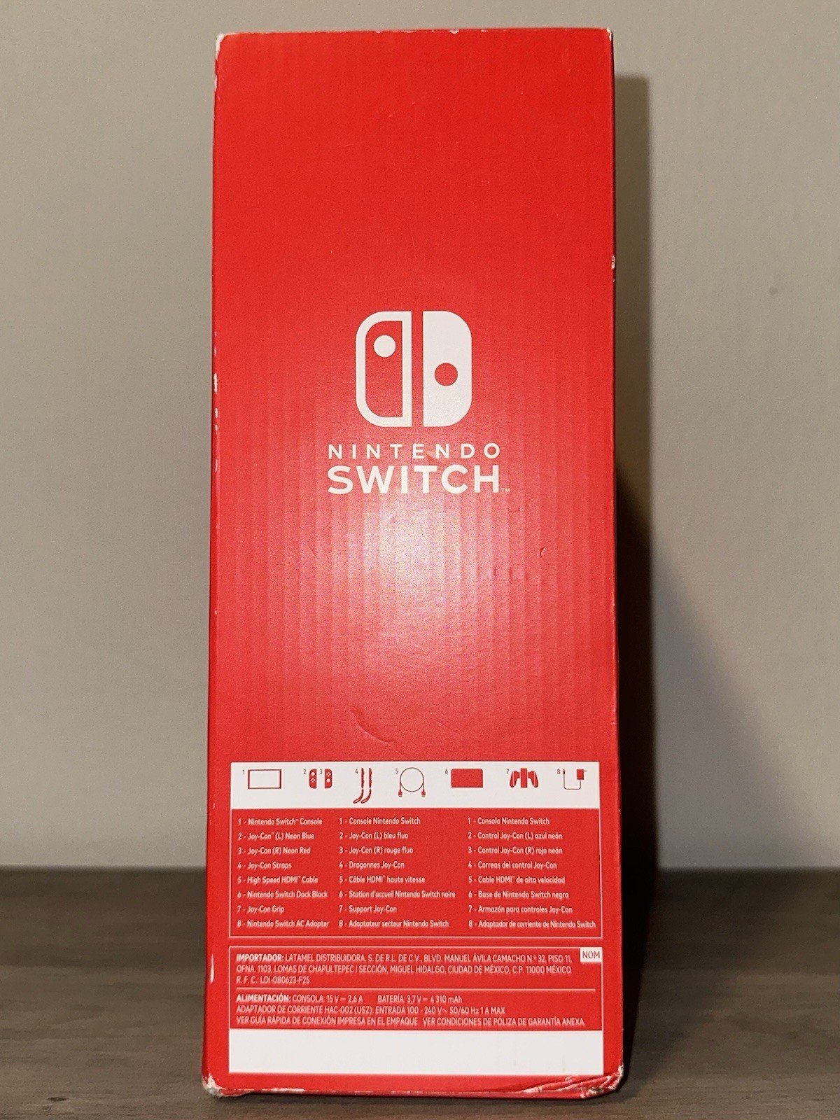 Nintendo Switch OLED 64GB Neon Red Blue Joy-Con 2021 Model With Extras