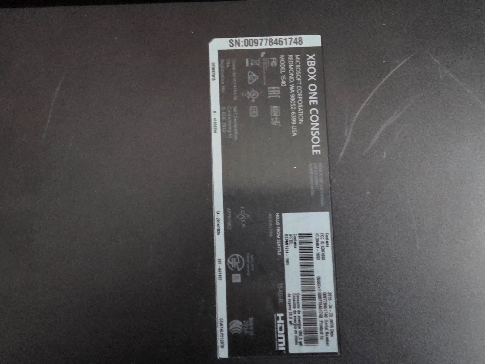 Microsoft Xbox One 500GB Console – Black Console Only