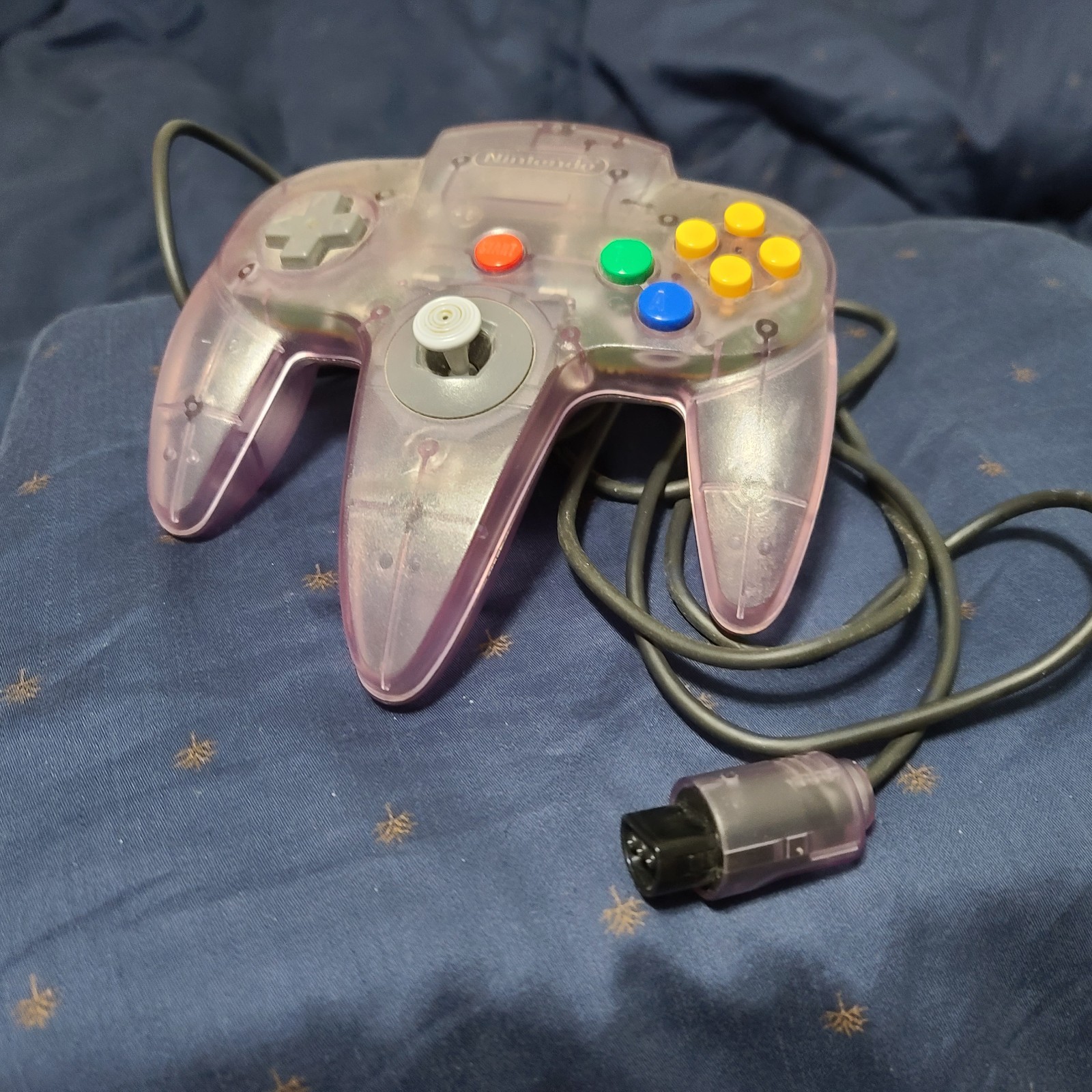 Nintendo 64 Black Console W/ 2 Controllers (Grey & Trans. Purple) & Accessories