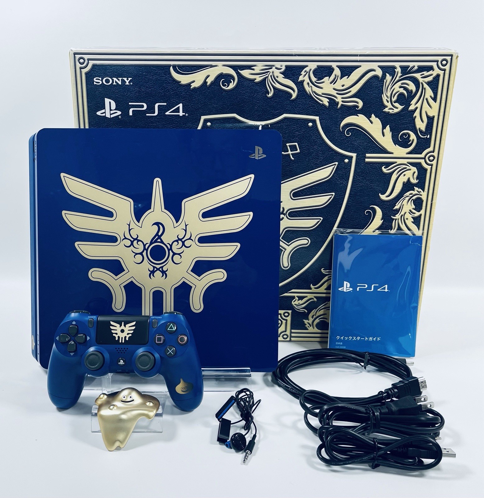 🎮 Sony PS4 Dragon Quest Loto Edition Console Full Set Blue Gold Slime Japan