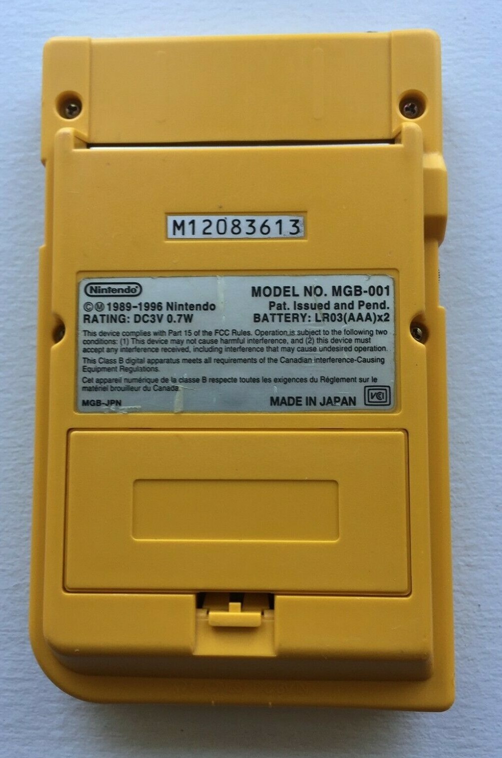 Nintendo Game Boy Pocket MGB-001 – Yellow – 100% OEM – Tested Working