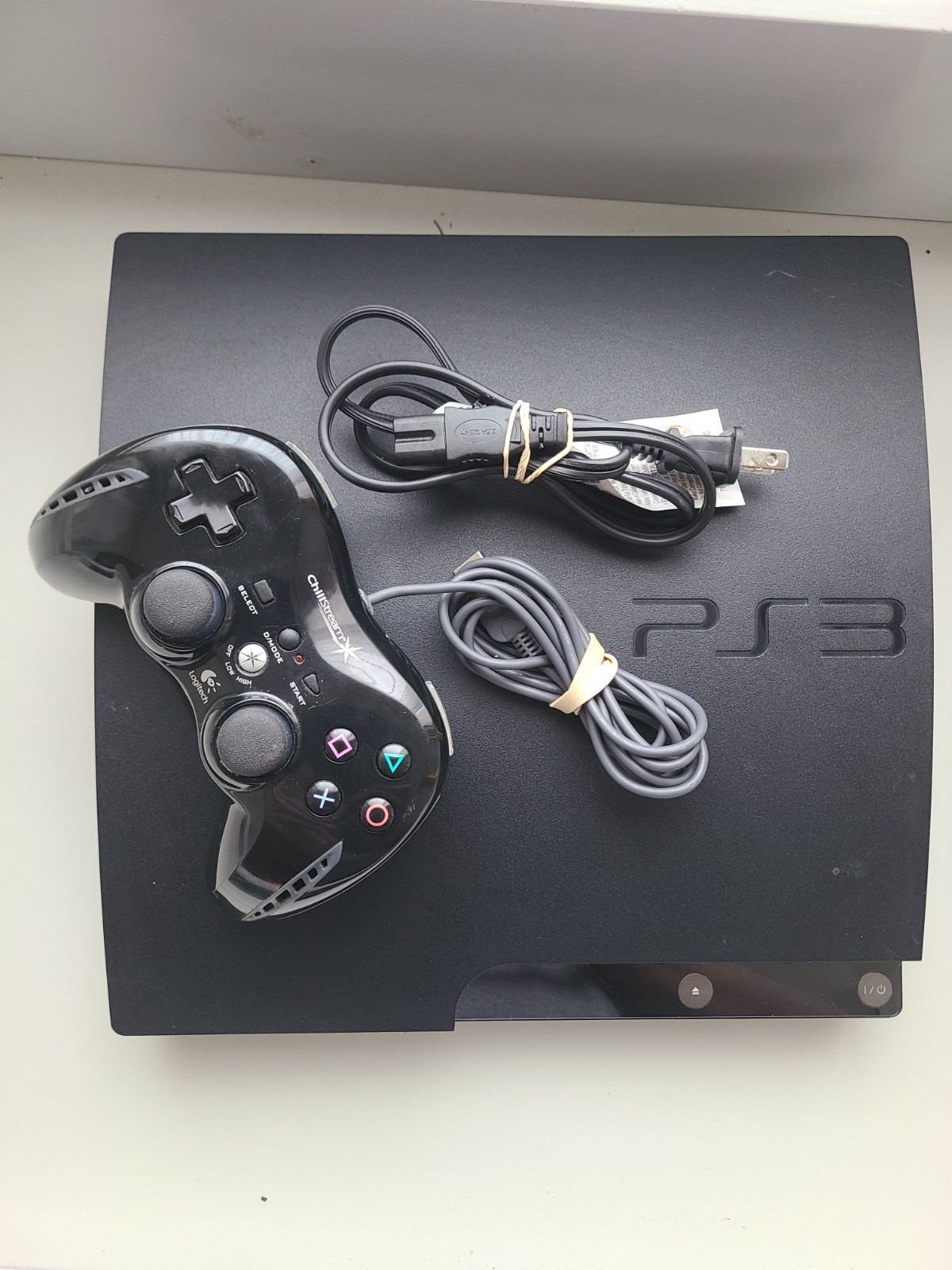 PS3 Slim Console CECH-2001A + Logitech ChillStream Controller Tested Working