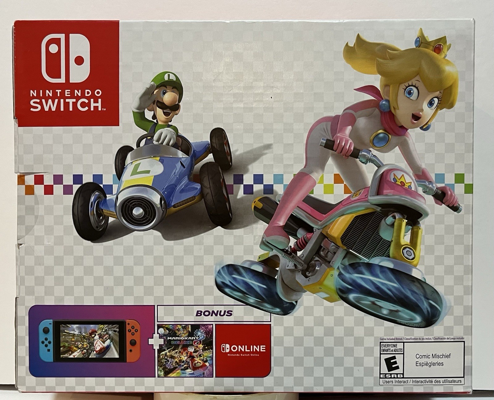 Nintendo Switch Mario Kart gaming console 8 Deluxe Bundle -Neon Red/Blue- NEW!