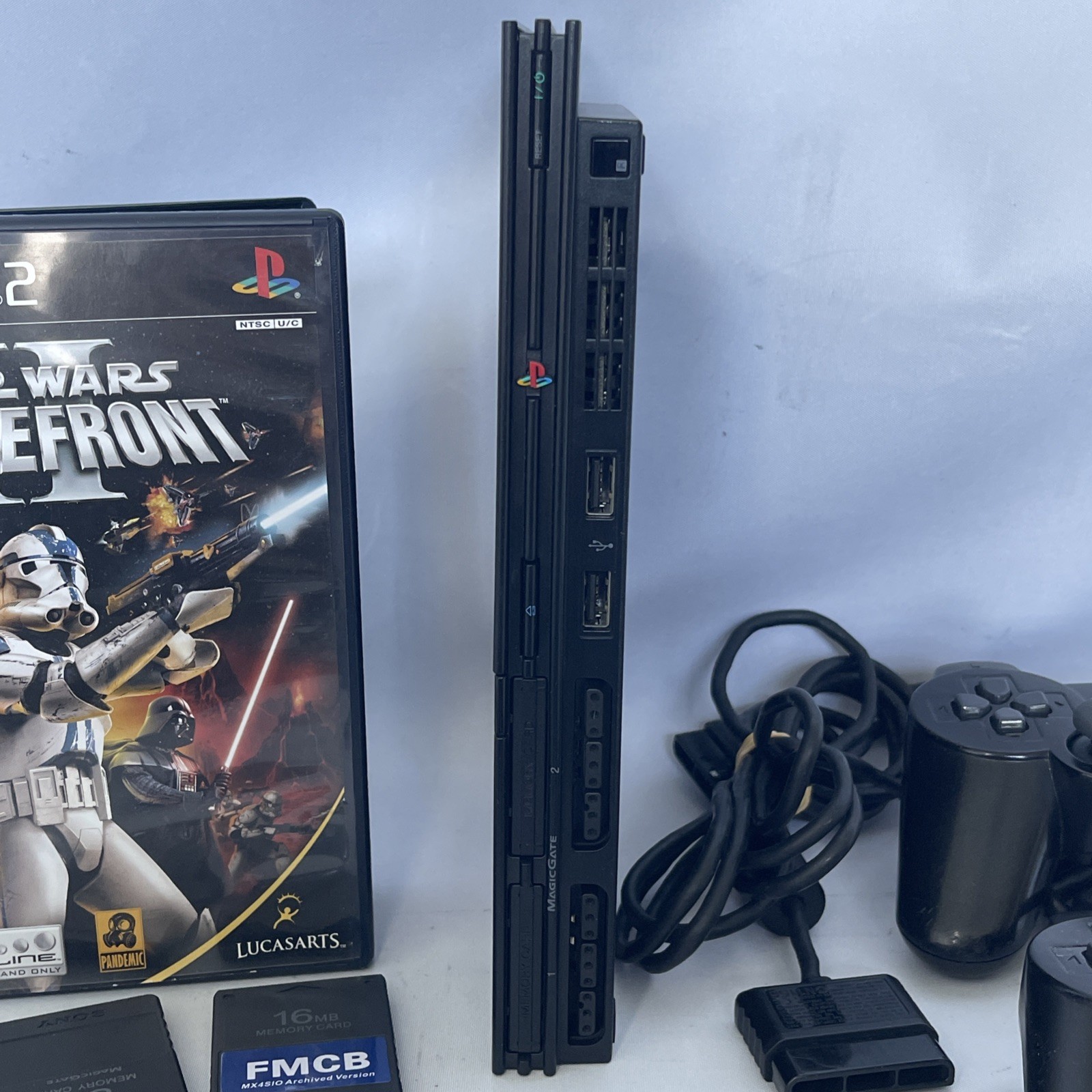 🔥TESTED Sony PlayStation 2 PS2 Slim SCPH-75001 Console System OEM + BUNDLE FMCB