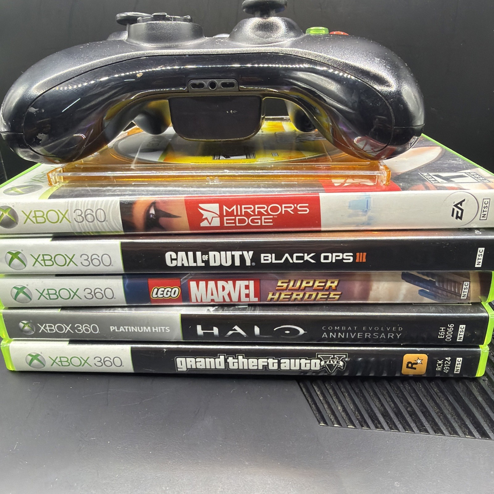 Xbox 360 Slim 250GB Console Bundle Controller 6 Games Tested and Working