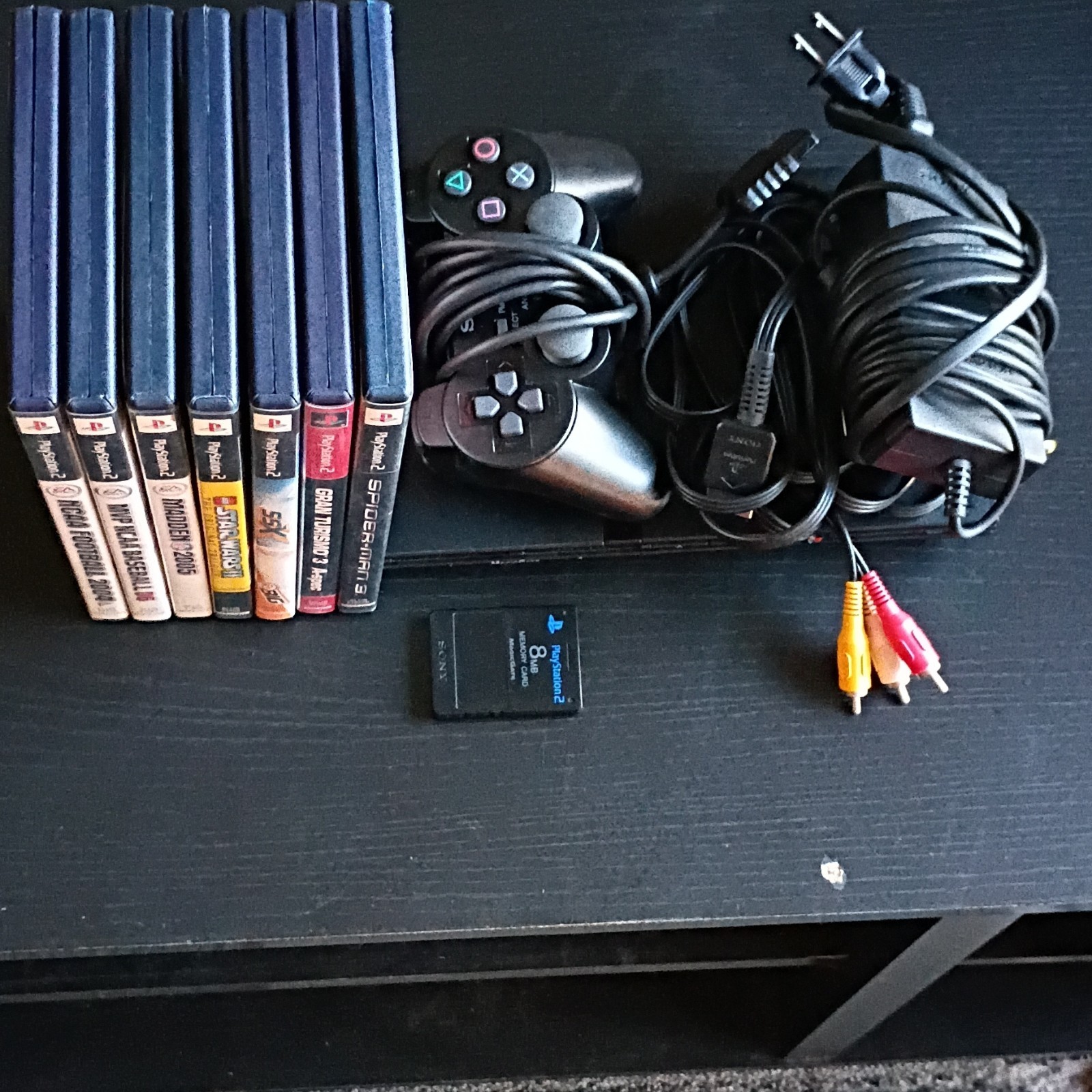 PS2 Slim Console Spiderman 3 Bundle: 7 Games, Controller & Memory Card (Tested)