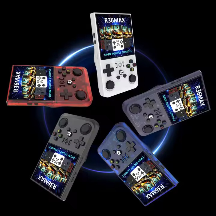 R36 Max 4 Inch IPS Screen Open Source Retro Pocket Handheld Video Game 128GB 22K