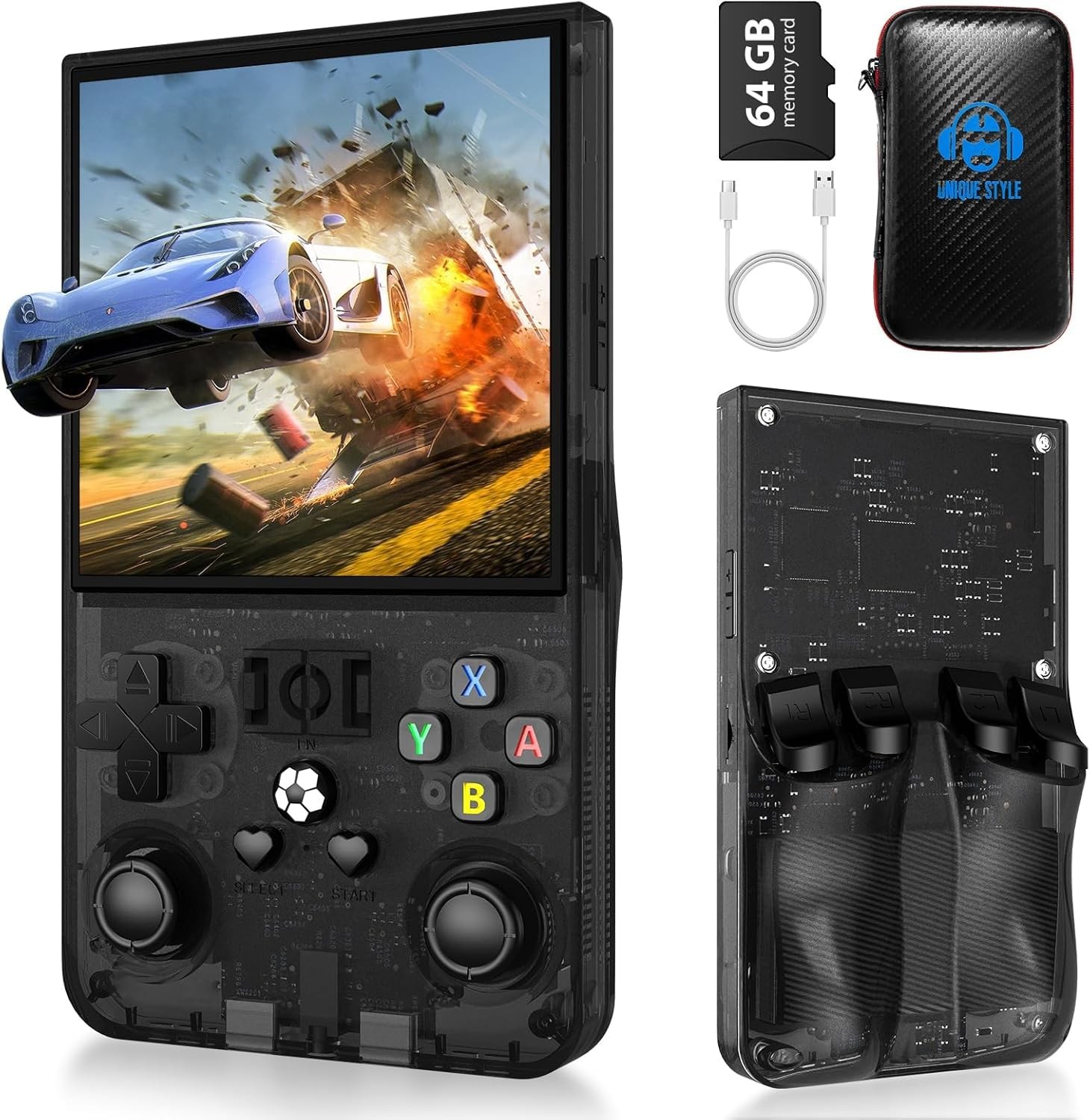 R36MAX Handheld Game Console, Retro Gaming Console with 4000mAh Battery 4.0”I…
