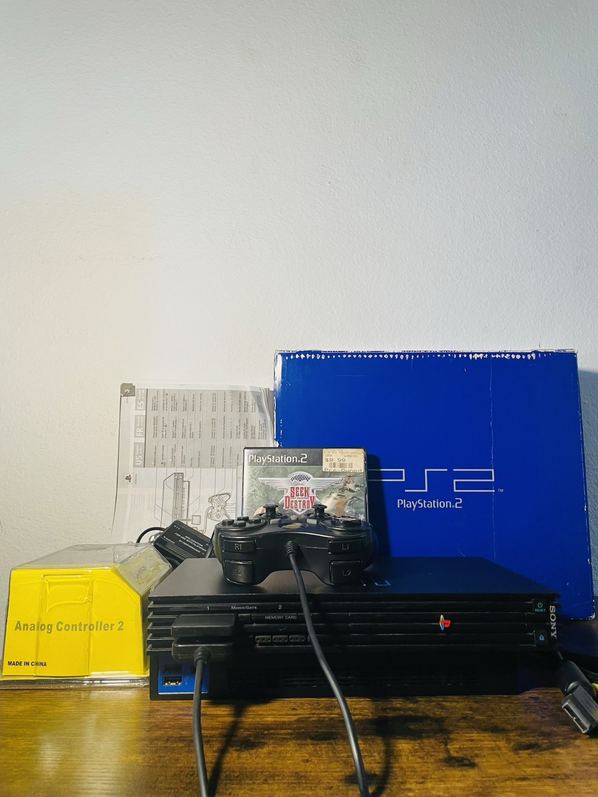 Sony PS2 Fat Console SCPH-39001 PlayStation Bundle 2 Controllers Box CIB TESTED