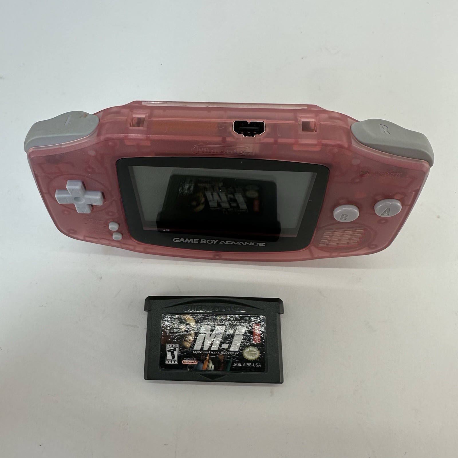 Nintendo Game Boy Advance AGB-001 Transparent Pink Console Bundle Tested Works