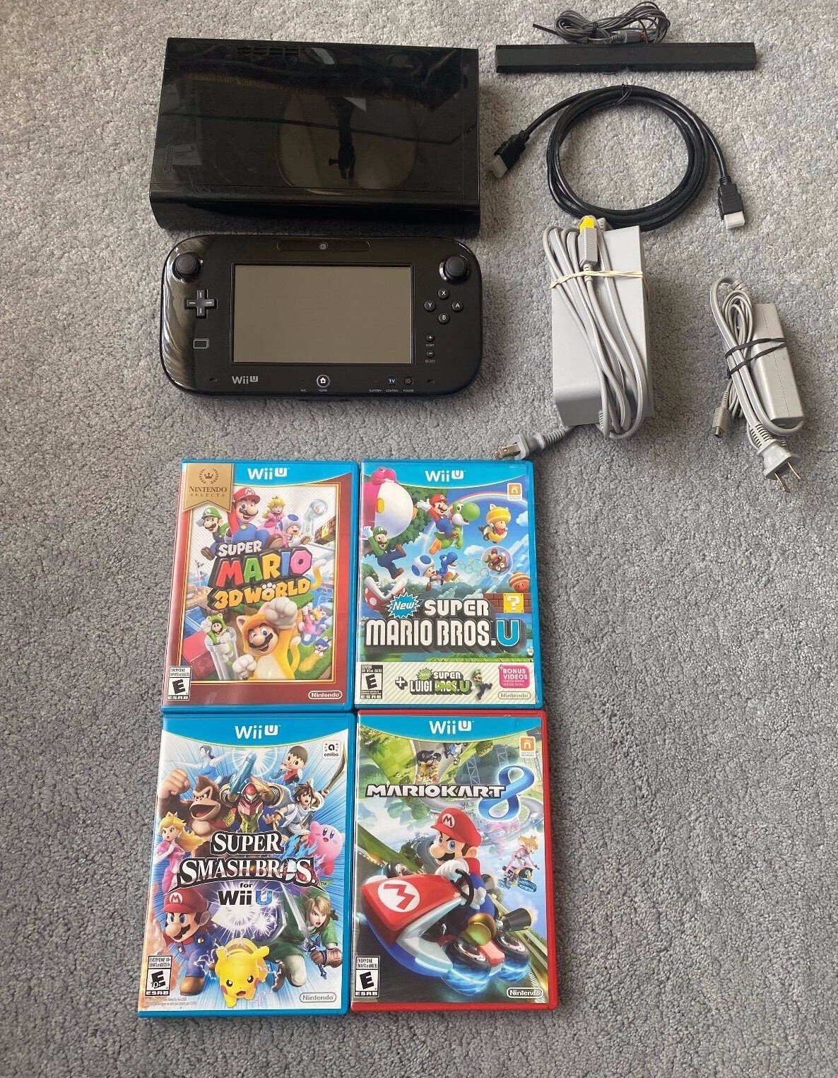 Wii U Console Black 32GB Complete Bundles and Sets! You Pick Games! All Cords!