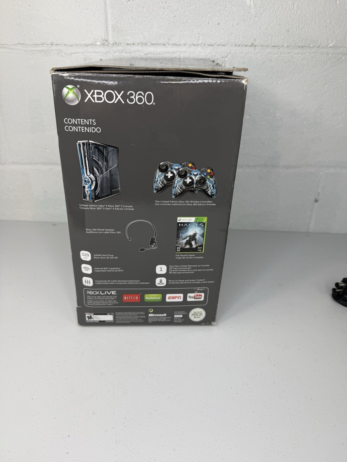 Xbox 360 Halo 4 Limited Edition Console Bundle 320GB Tested Working