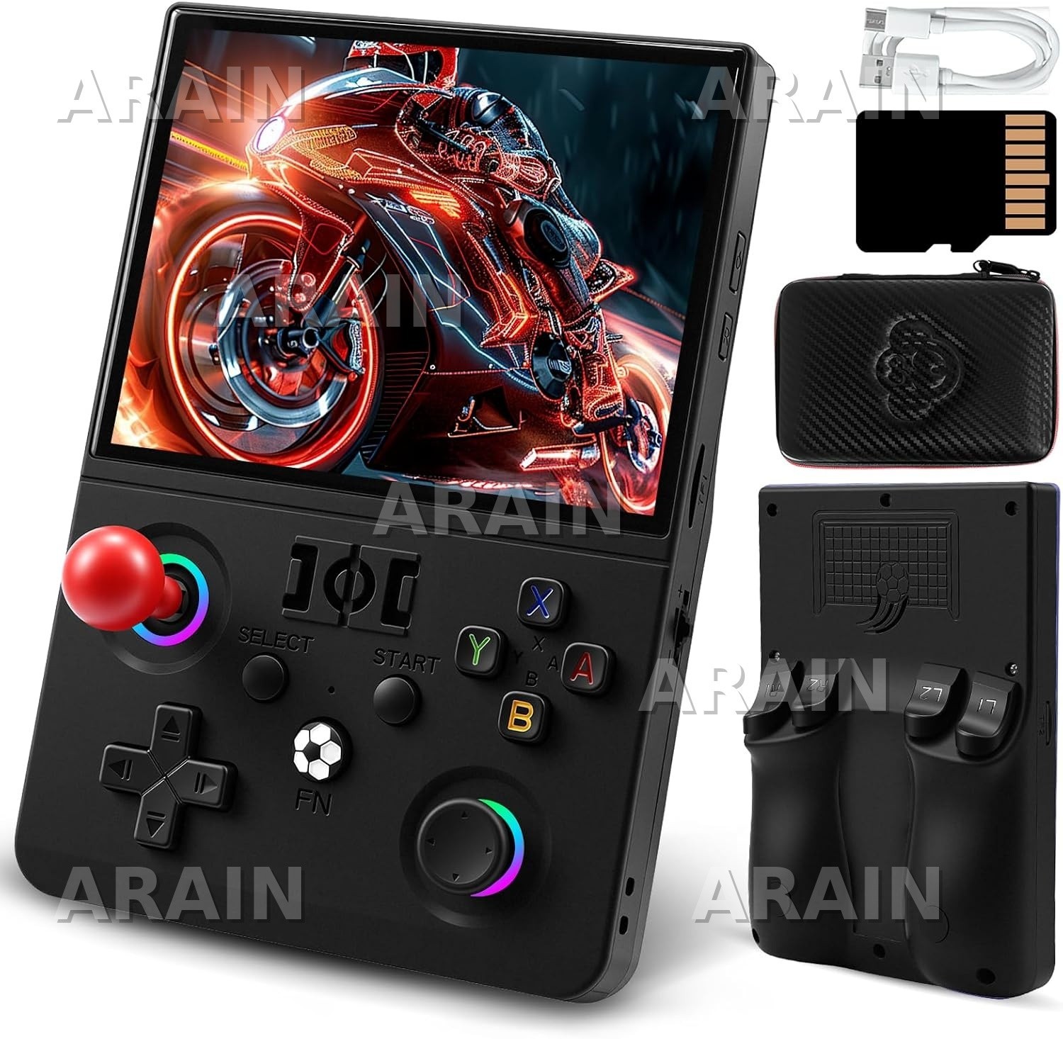 R36MAX 2 Retro Handheld Game Console, Large 4.5 Inch IPS HD Screen, Classic Game