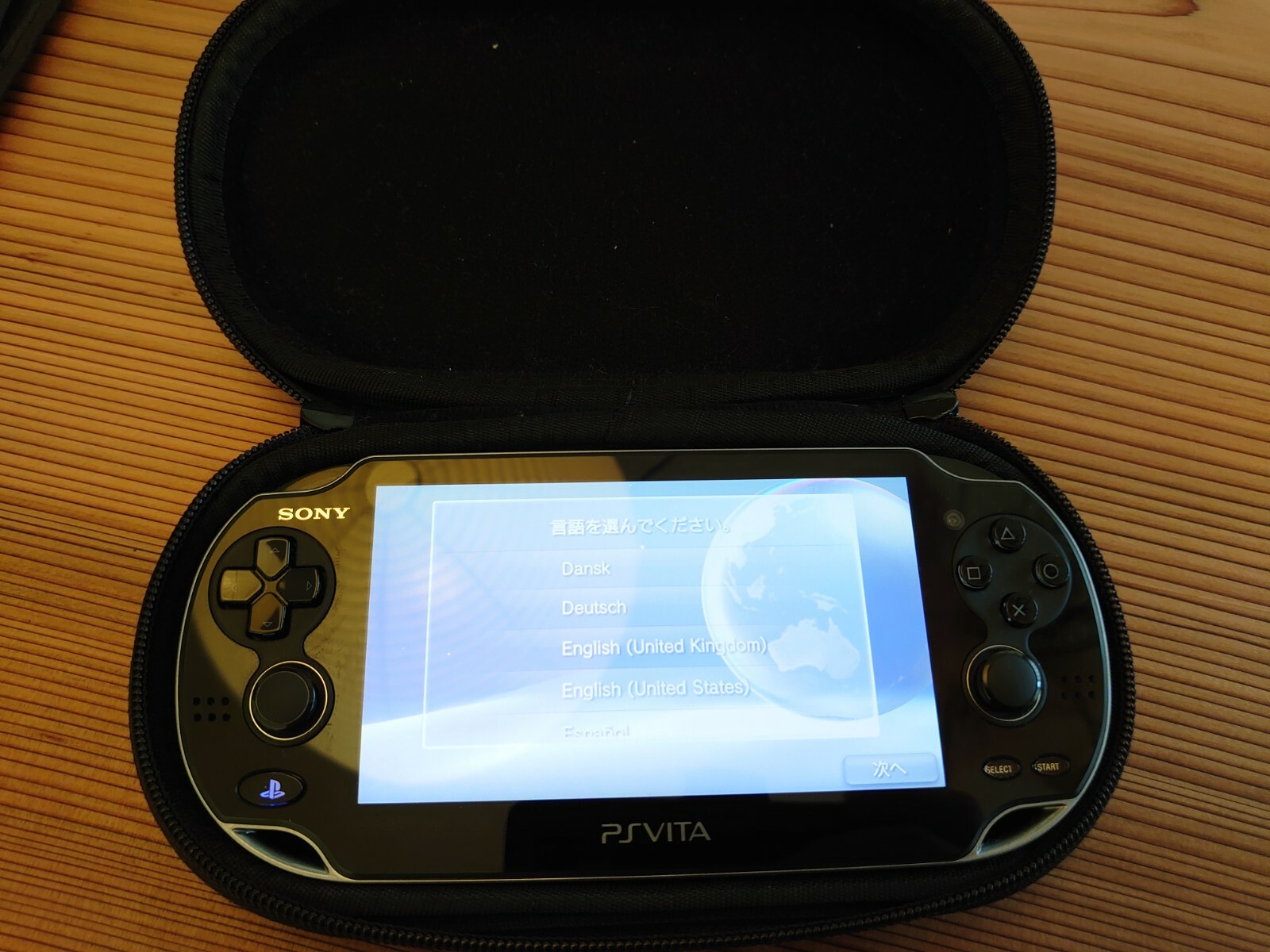 PlayStation Vita Console Crystal Black PCH-1000 ZA01 + Pouch
