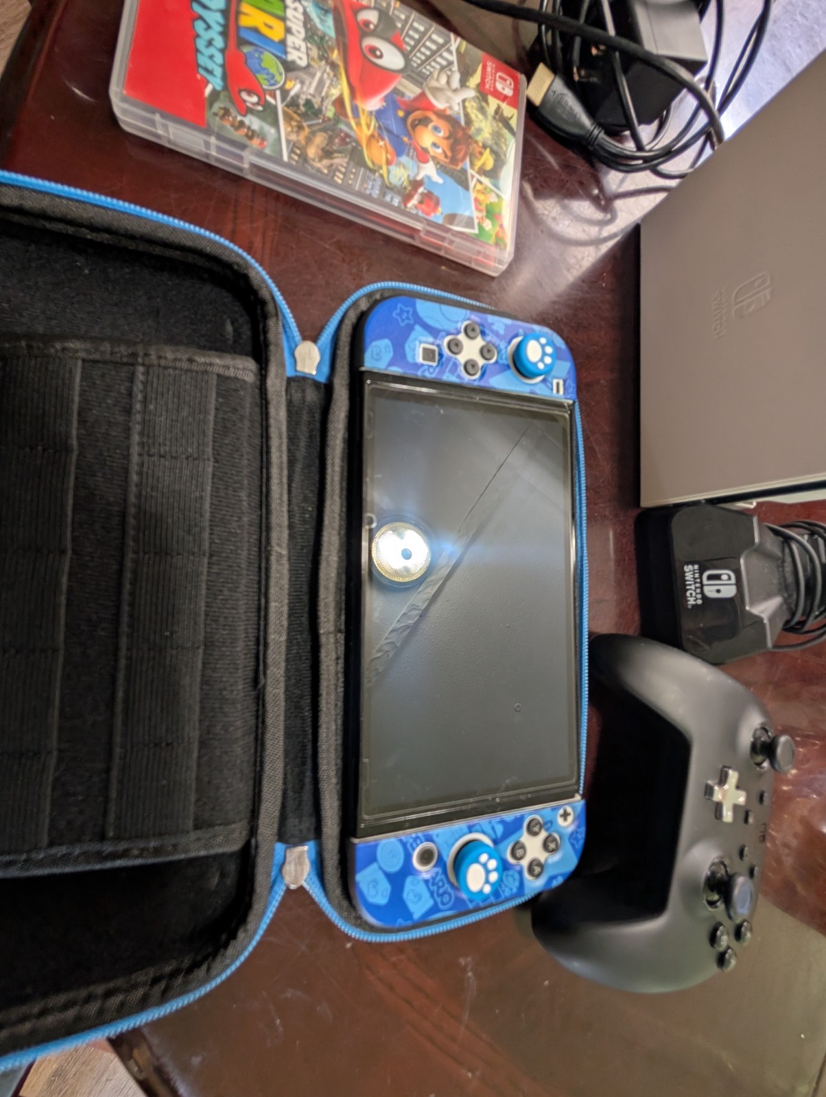 Nintendo Switch OLED 64 GB System Storage with a 256 GB Nintendo SD card.