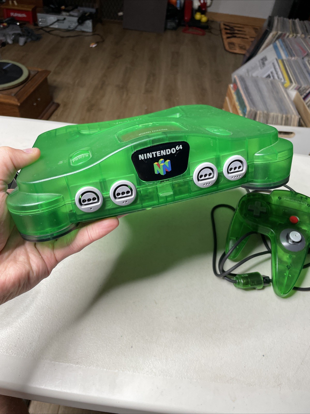 Nintendo 64 Funtatsic Jungle Green Console Tested Working W Controller Expansion