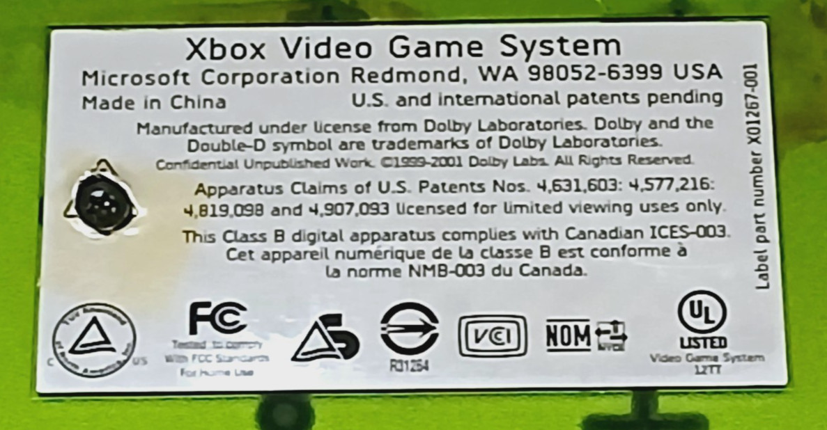 Microsoft Original Xbox Halo Special Edition Console Green – For Parts