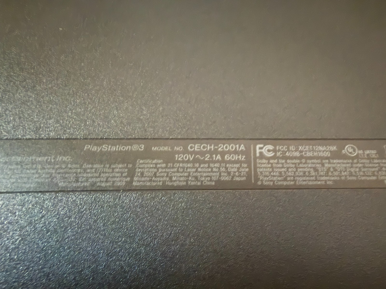Sony PlayStation 3 PS3 Slim 120GB Console CECH-2001A Tested Working + Cables